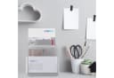 relaxdays Zeitungsständer Katalogsammler 5 Fächer Stahl Silber Mesh Design Bild 1