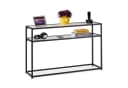 relaxdays Konsolentisch mit Glasplatte Schwarz Modern Bild 2