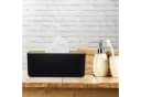 relaxdays Badorganizer Taschentuchbox Schwarz mit Bambusdeckel Bild 1