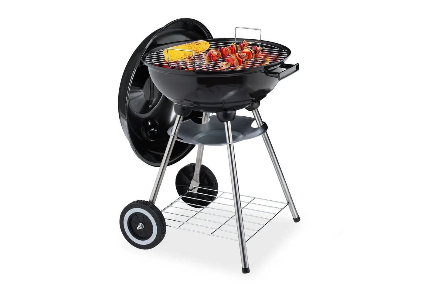 relaxdays Kugelgrill mit Deckel und Aschesammler Schwarz - Bild 2
