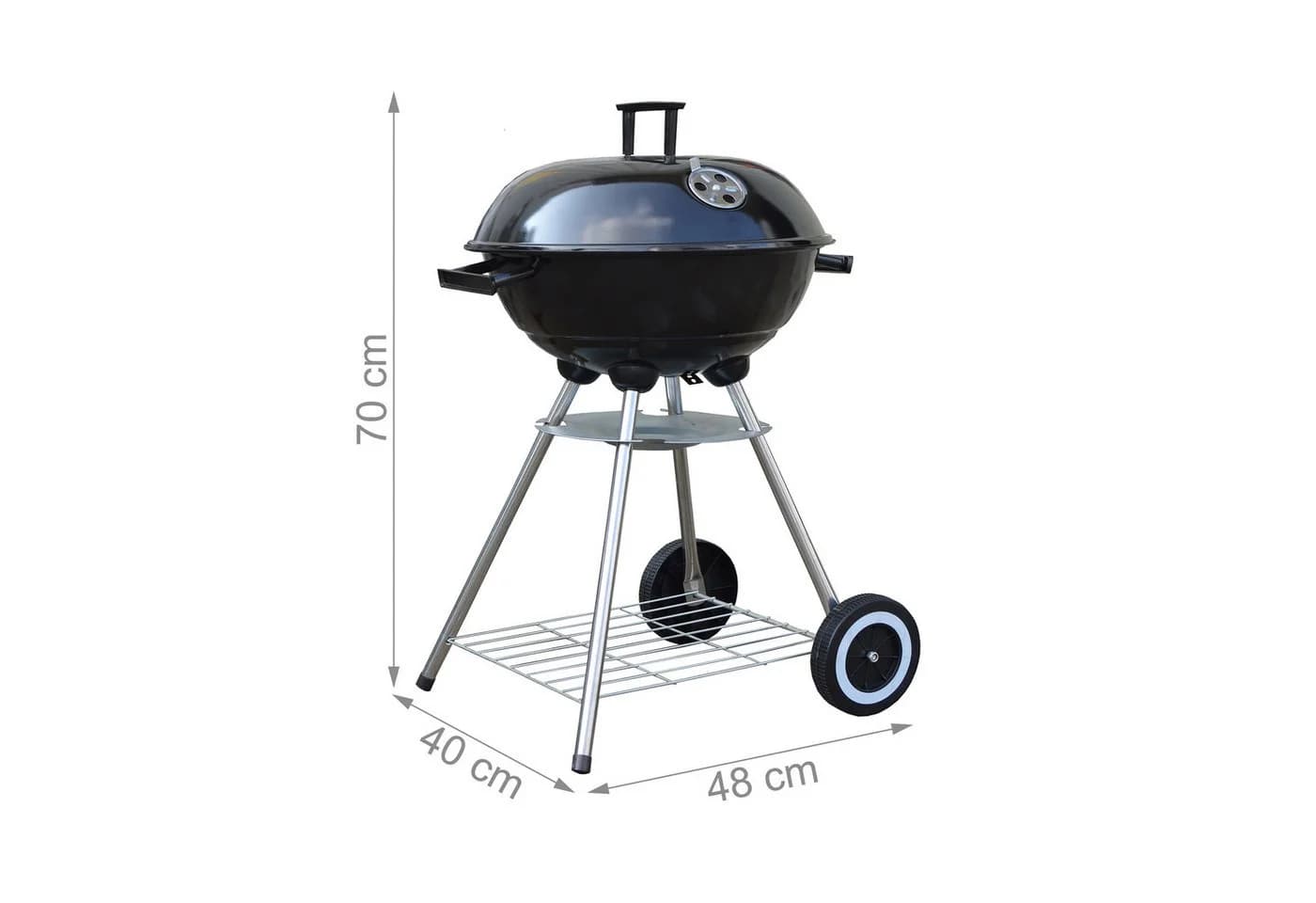 relaxdays Kugelgrill mit Deckel und Aschesammler Schwarz - Bild 4