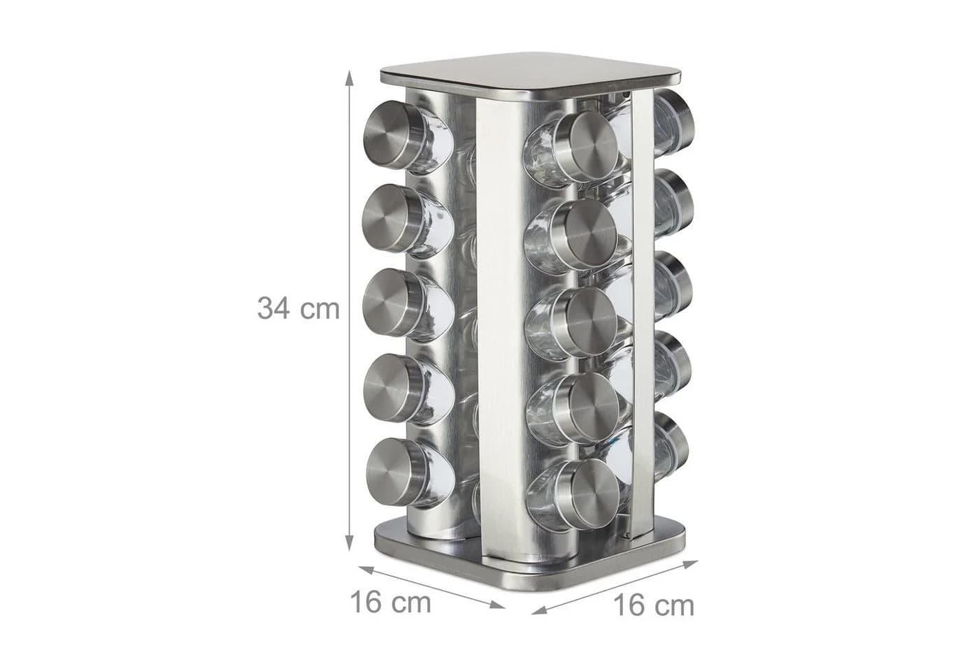 relaxdays Gewürzkarussell mit 20 Gläsern Silber - Bild 4