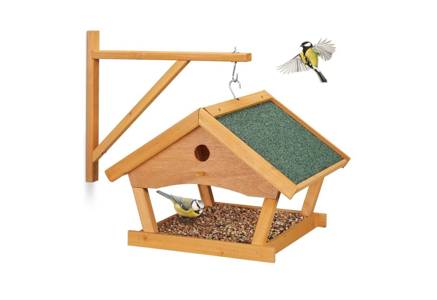 relaxdays Vogelhaus aus Holz mit grünem Dach - Bild 2