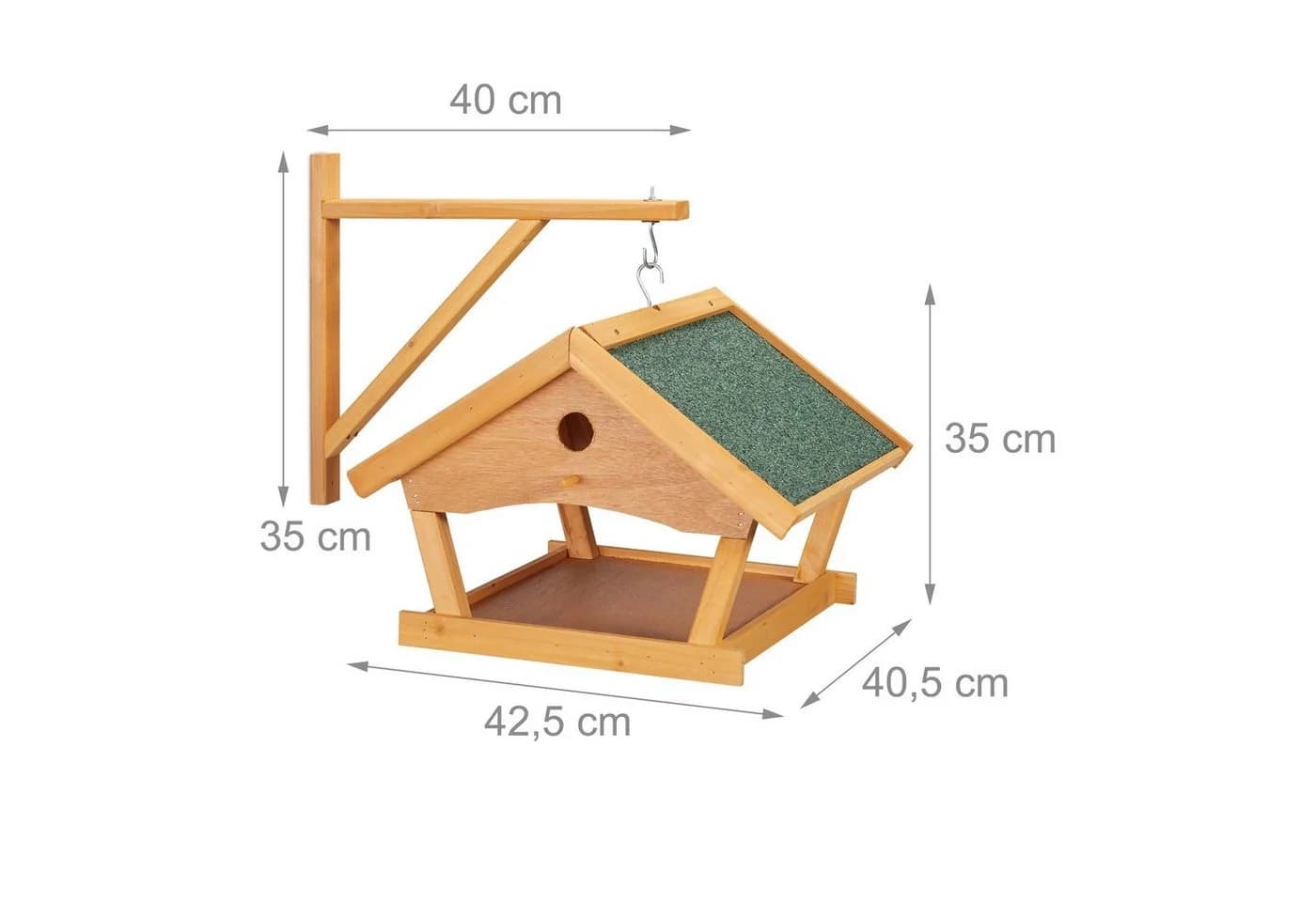 relaxdays Vogelhaus aus Holz mit grünem Dach - Bild 4