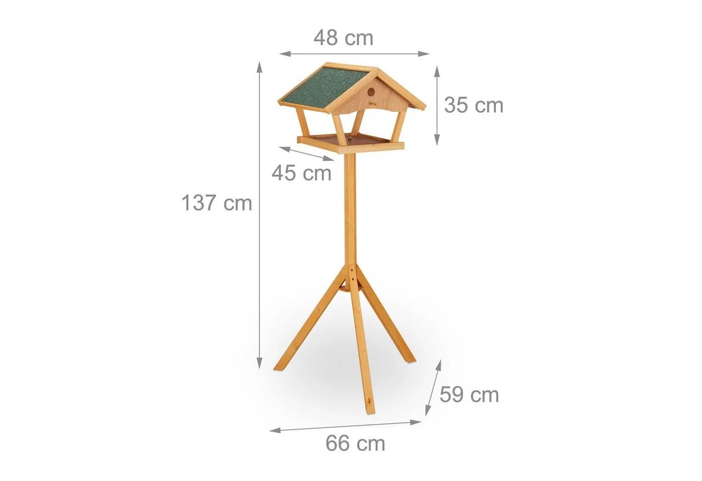 relaxdays Vogelhaus XXL mit Ständer Tannenholz Grün - Bild 4