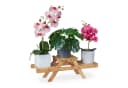 relaxdays Pflanzentreppe Bambus 3 Ebenen Natur Bild 2