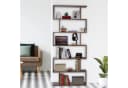 relaxdays Bücherregal Hoch Braun 6 Fächer Holzoptik Bild 1