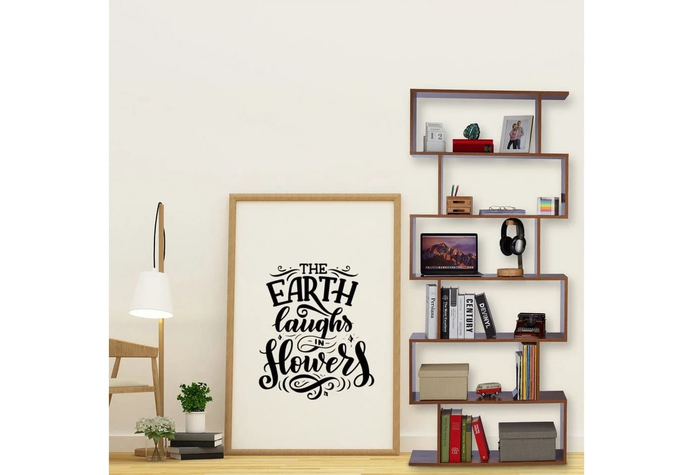 relaxdays Bücherregal Hoch Braun 6 Fächer Holzoptik - Bild 5