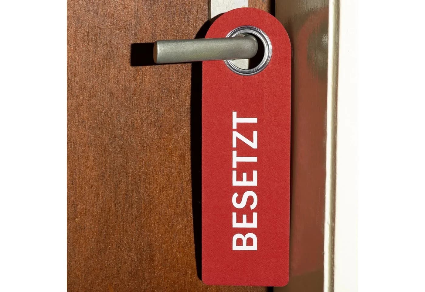 relaxdays Türschild Besetzt Frei 3er Set Rot Grün Filz - Bild 1