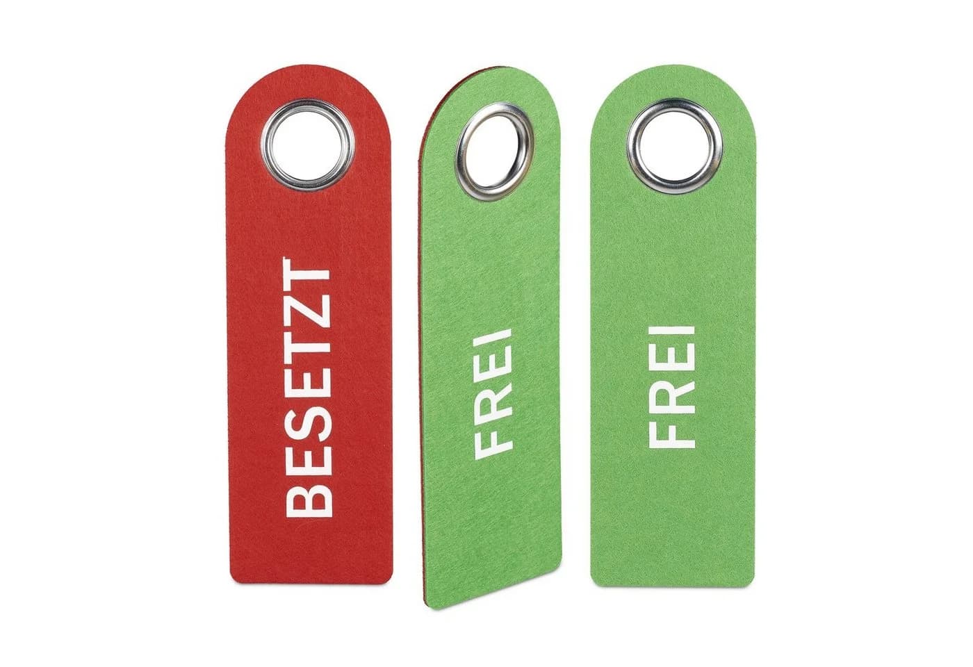 relaxdays Türschild Besetzt Frei 3er Set Rot Grün Filz - Bild 2