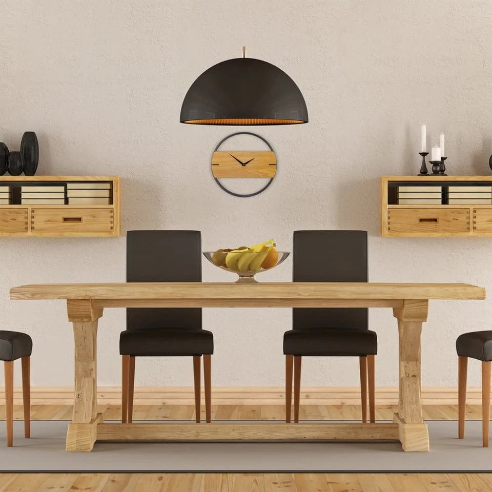 relaxdays Wanduhr Holzoptik Braun Schwarz Minimalistisch - Bild 5