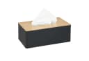 relaxdays Papiertuchbox Schwarz mit Bambusdeckel Bild 2