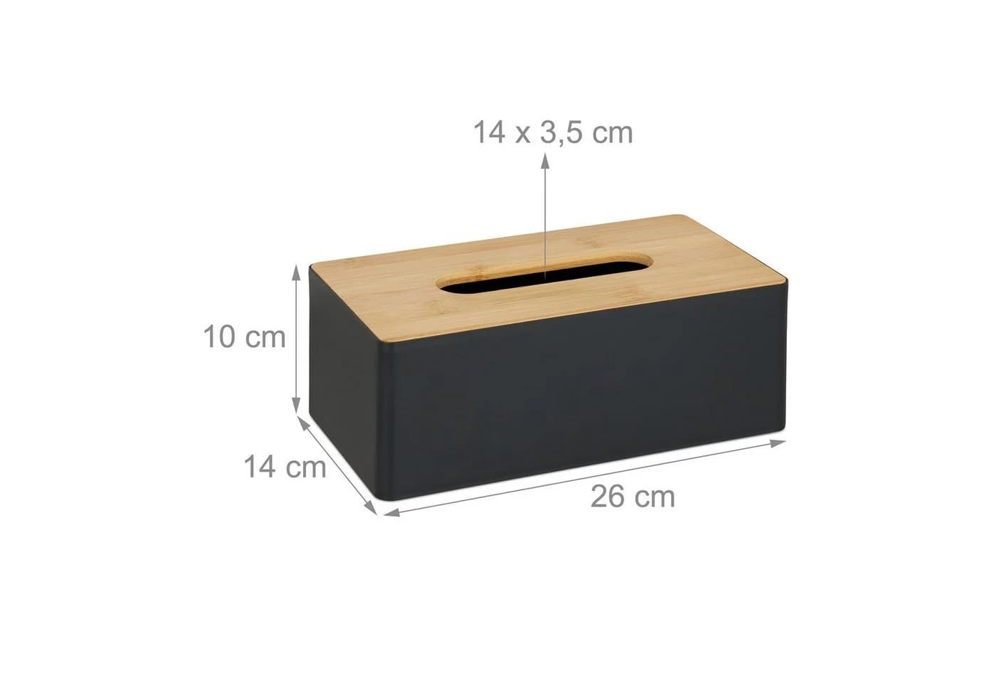 relaxdays Papiertuchbox Schwarz mit Bambusdeckel - Bild 4