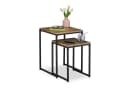 relaxdays Beistelltisch 2er Set Holzoptik Industrial Design Schwarz/Braun Bild 2