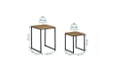 relaxdays Beistelltisch 2er Set Holzoptik Industrial Design Schwarz/Braun Bild 4