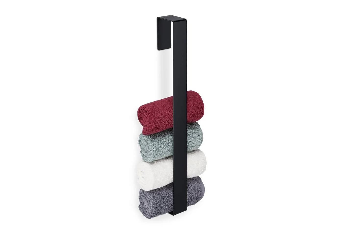 relaxdays Handtuchhalter ohne Bohren Schwarz Edelstahl - Bild 2