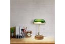 relaxdays Bankerlampe Tischleuchte mit Zugschalter Grün Gold Braun Bild 3