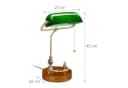 relaxdays Bankerlampe Tischleuchte mit Zugschalter Grün Gold Braun Bild 4