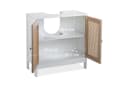 relaxdays Waschbeckenunterschrank mit Rattan-Türen Weiß Bild 5