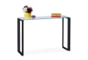 relaxdays Konsolentisch mit Glasplatte Schwarz Transparent Bild 2