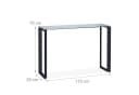 relaxdays Konsolentisch mit Glasplatte Schwarz Transparent Bild 4