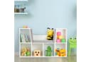 relaxdays Kinderregal mit Sitzkissen Weiß/Grau Bild 1