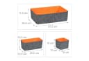 relaxdays Aufbewahrungskorb 5-teiliger Schubladen Organizer Filz Grau-Orange Bild 4