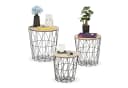 relaxdays Beistelltisch Korbtisch 3er Set Schwarz Natur Bild 2