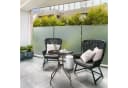 relaxdays Gartentisch rund Braun Kunststoff Rattan-Optik Bild 1