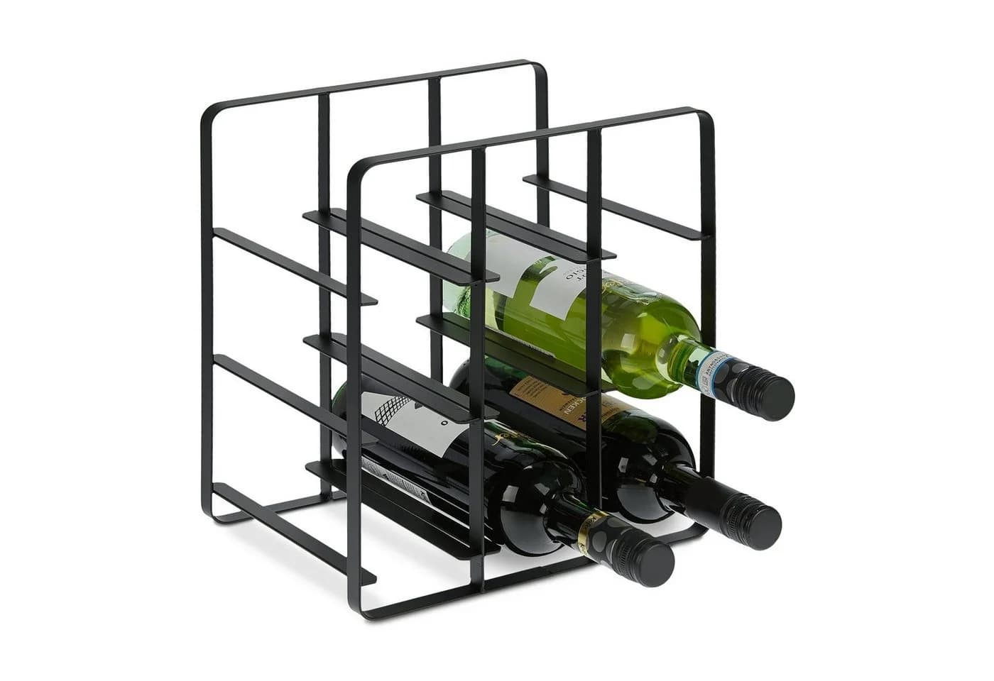 relaxdays Weinregal Metall Schwarz für 9 Flaschen Industrial Design - Bild 2