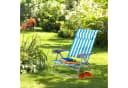 relaxdays Klappbarer Liegestuhl mit Nackenkissen Blau-Weiß Bild 1