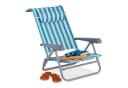 relaxdays Klappbarer Liegestuhl mit Nackenkissen Blau-Weiß Bild 2
