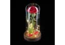 Kunstblume Ewige Rose im Glas mit Licht, relaxdays Bild 2