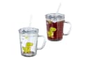 relaxdays Kinderbecher Trinkglas Dino 2er Set Glas Grün Bild 2