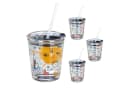 relaxdays Gläser-Set 4er Glasbecher Sport-Motiv Transparent/Bunt Bild 2