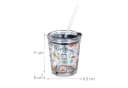 relaxdays Gläser-Set 4er Glasbecher Sport-Motiv Transparent/Bunt Bild 4