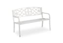 relaxdays Gartenbank aus Metall Weiß/Bronze Landhausstil Bild 2
