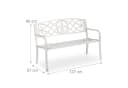 relaxdays Gartenbank aus Metall Weiß/Bronze Landhausstil Bild 4