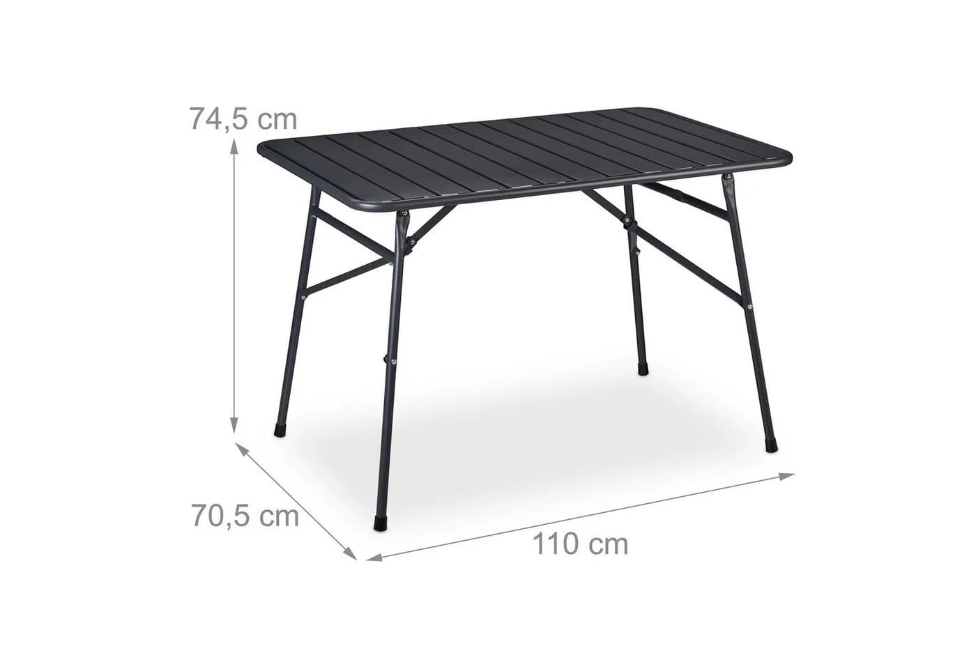 Relaxdays Klapptisch Gartentisch klappbar Metall Anthrazit - Bild 4