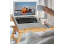 relaxdays Laptoptisch Klappbar Bambus Höhenverstellbar mit Schublade Bild 3