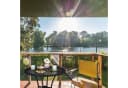 relaxdays Gartentisch mit Schirmloch schwarz Bild 5