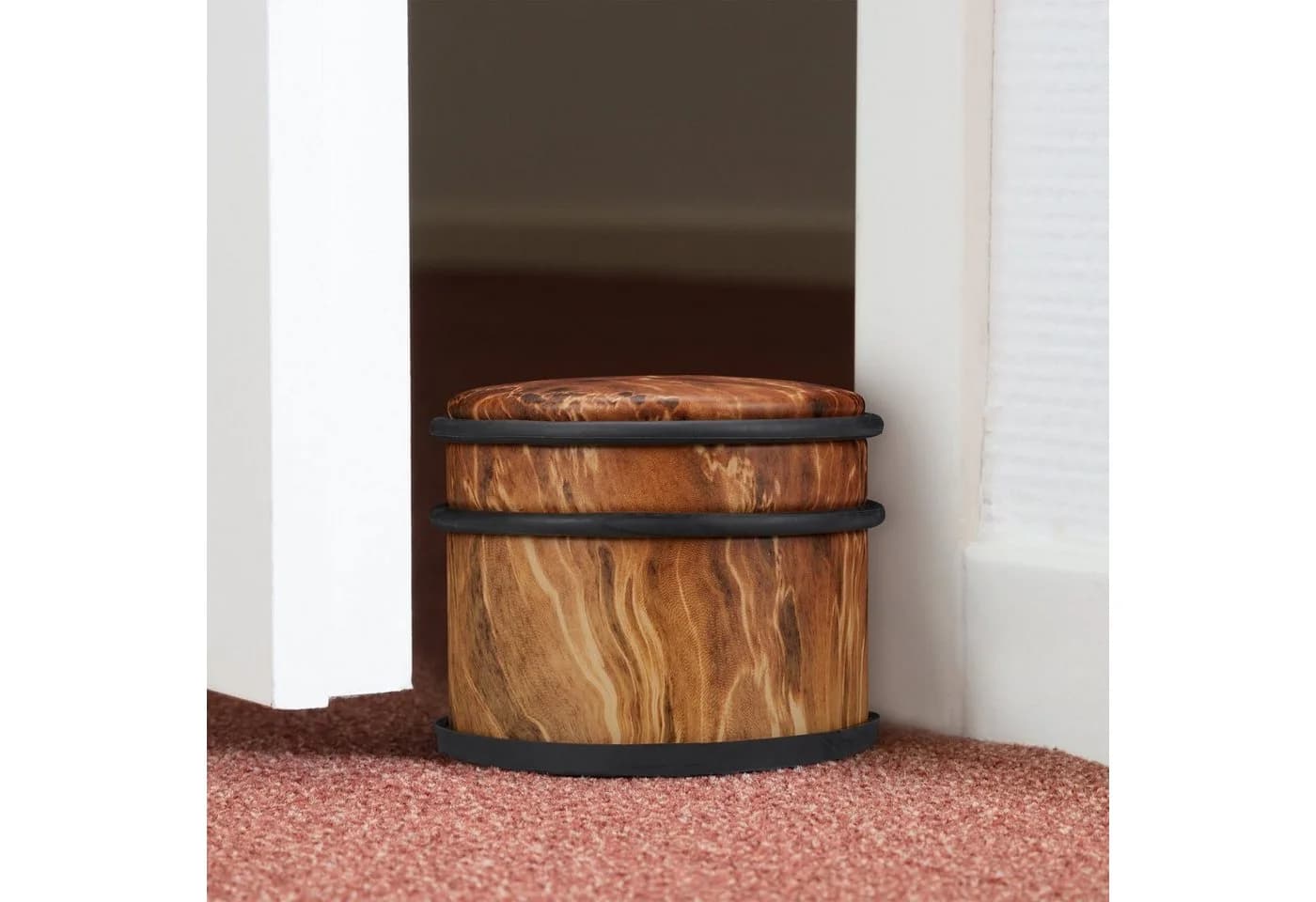 relaxdays Türstopper 2er Set Holzoptik Dunkelbraun
