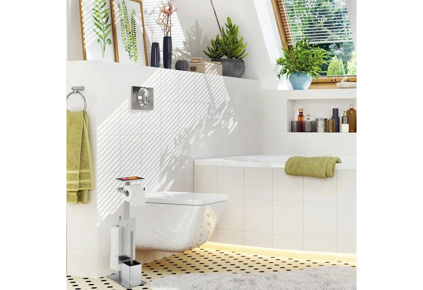 relaxdays Toilettenpapierhalter WC Garnitur Edelstahl Silber - Bild 5