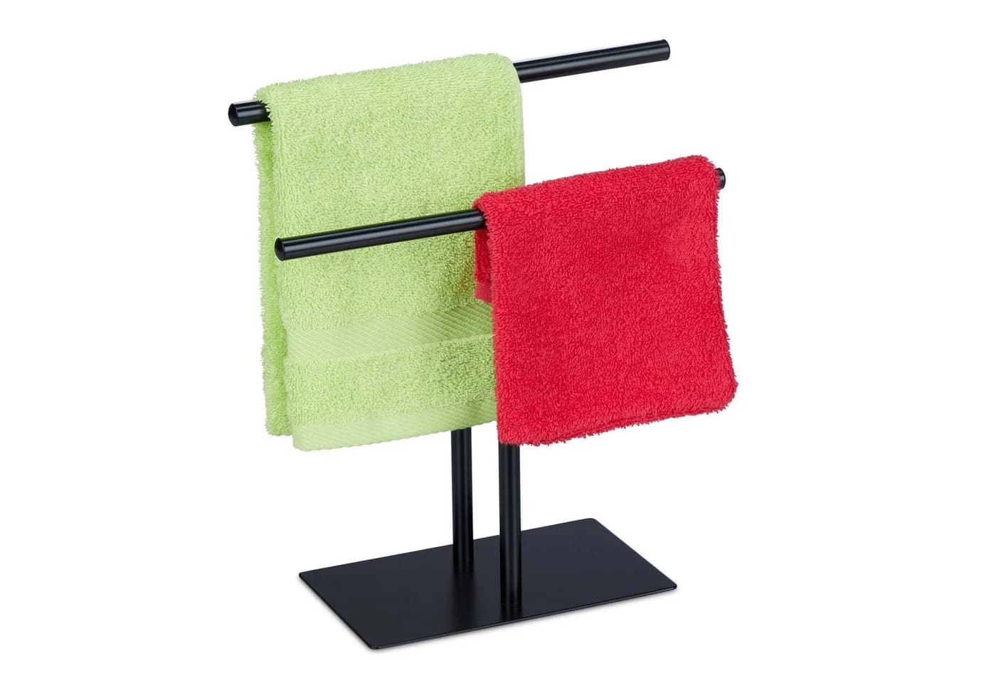 relaxdays Handtuchhalter Zweiarmig Schwarz Modern - Bild 2
