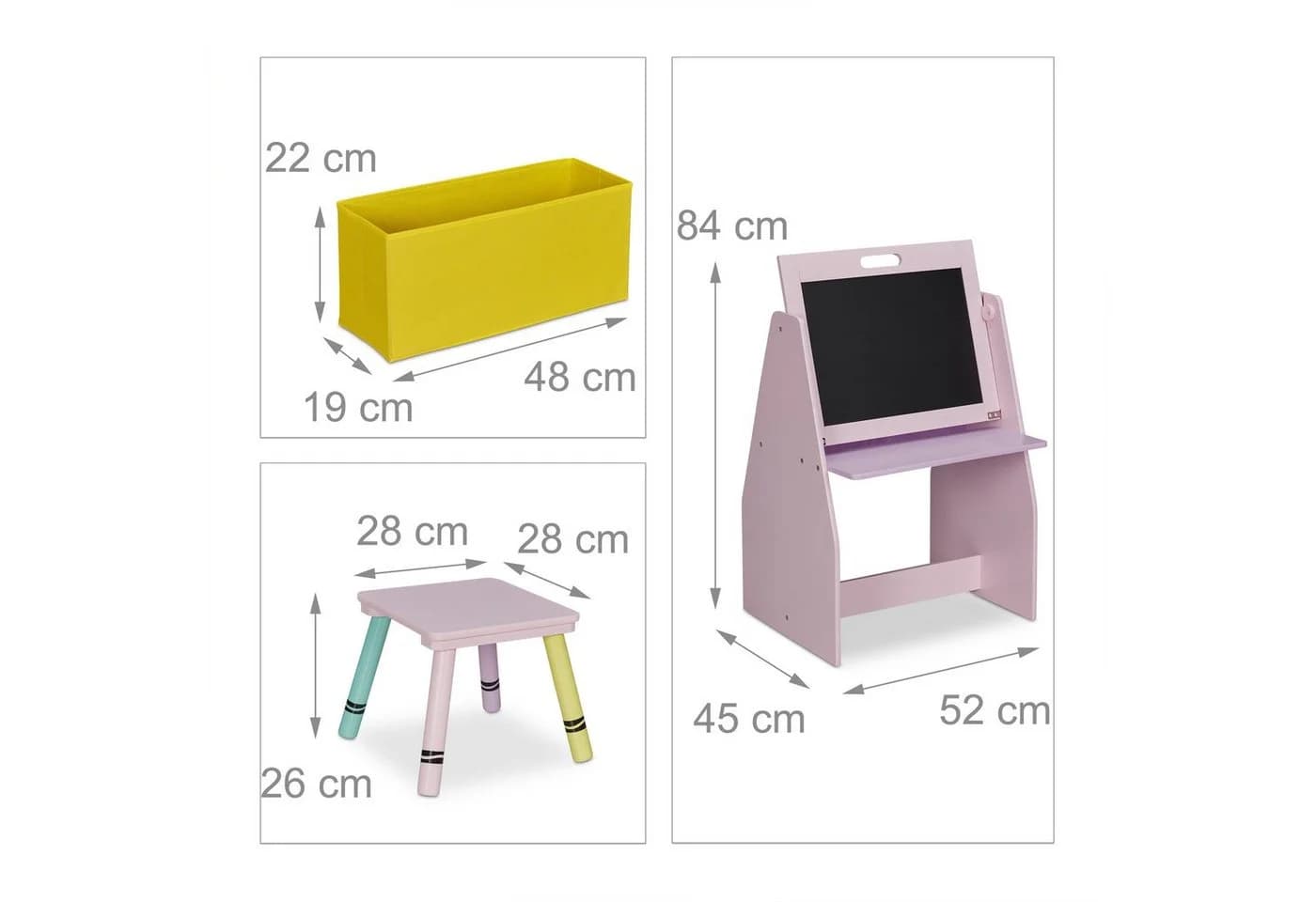 relaxdays Kinderregal mit Tafel und Hocker Bunt - Bild 4