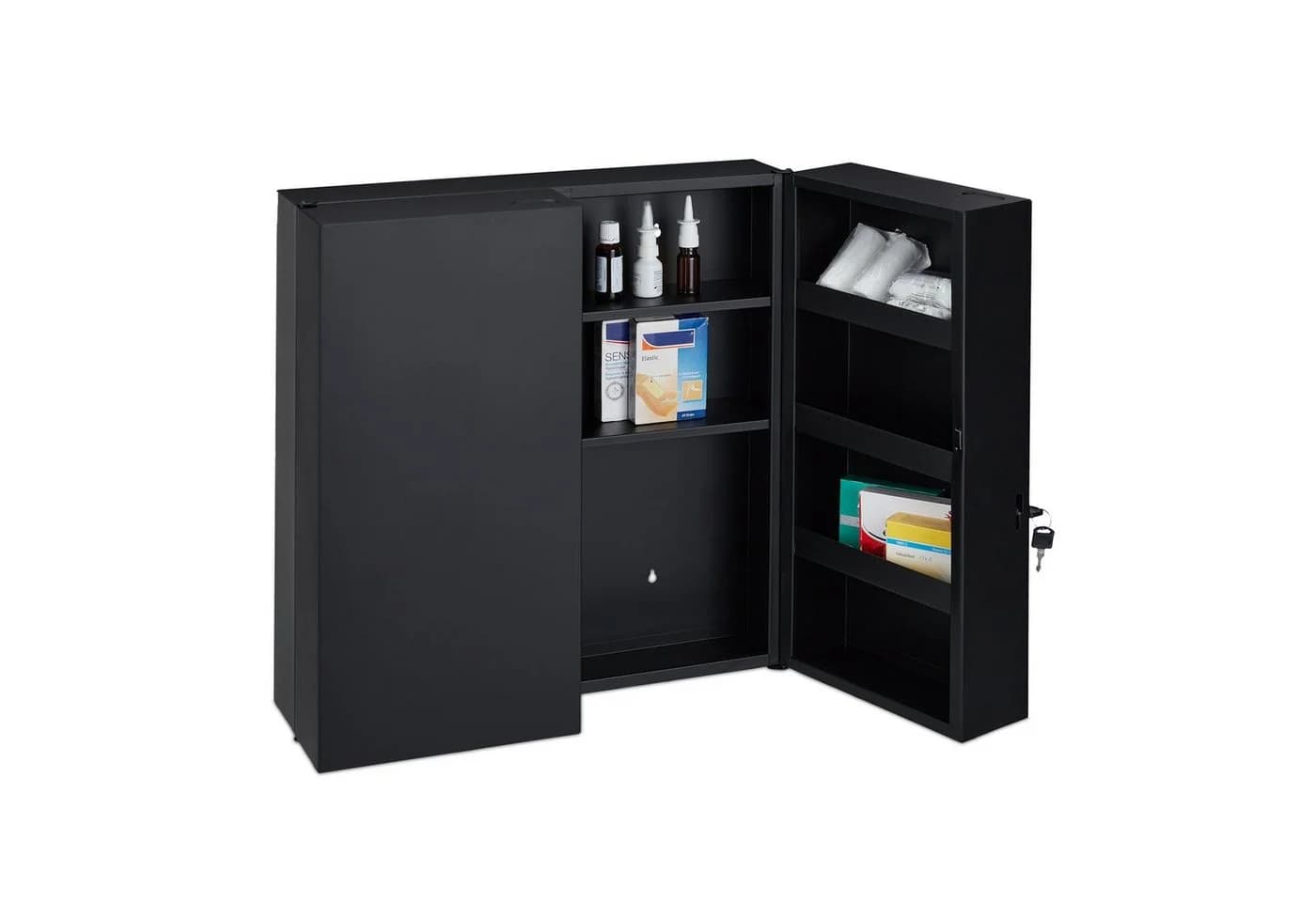 relaxdays Medizinschrank XXL Anthrazit 2-türig mit 11 Fächern - Bild 2