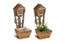 relaxdays Insektenhotel Bienenhotel mit Blumentopf 2er Set Natur Holz Bild 2