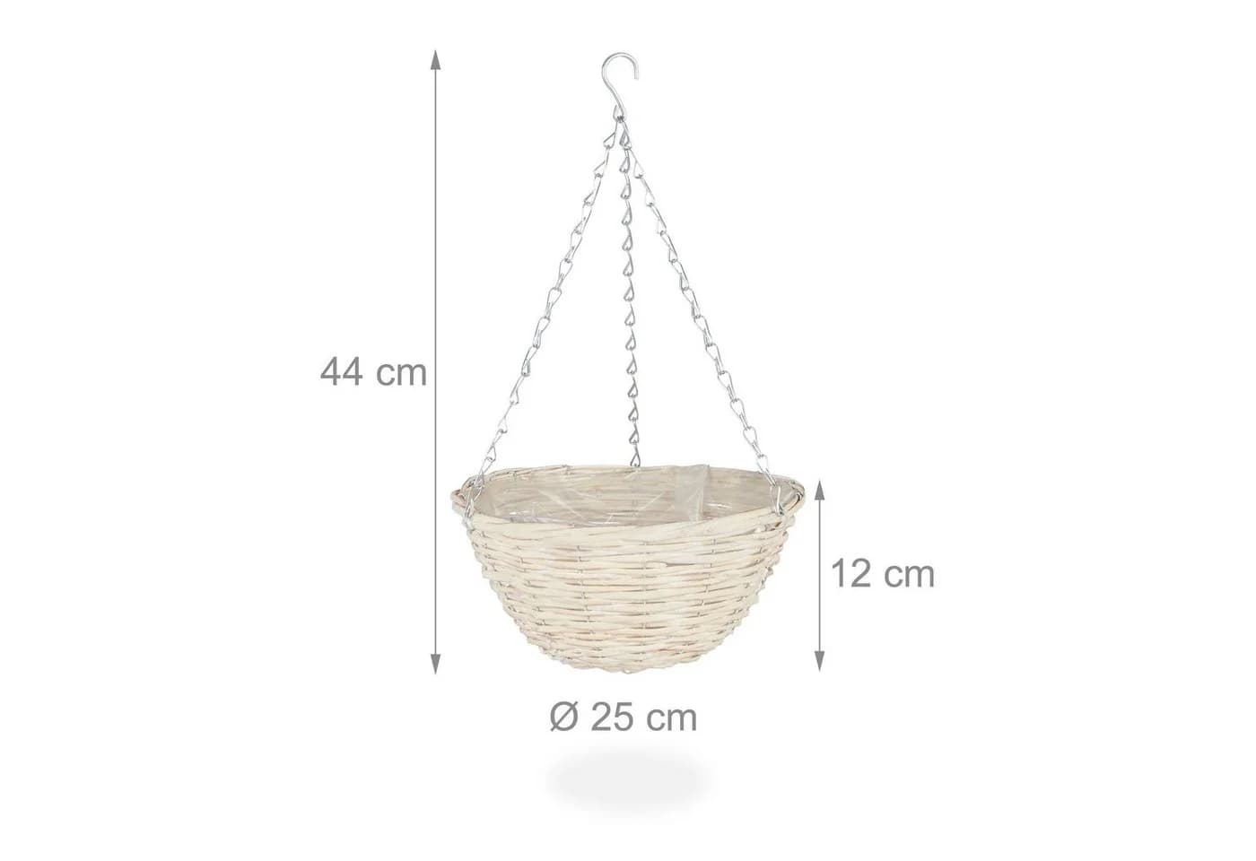 relaxdays Blumenampel 3er Set Geflochtene Weide Natur - Bild 4