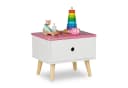 relaxdays Nachttisch für Kinder mit Schublade Retro-Design Bild 2