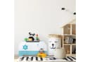 relaxdays Spielzeugtruhe mit Bücherfächern Weiß Blau Nautisch Bild 1